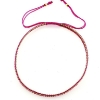 Billede af By Pind Colorful knyttet armbånd fuchsia og guldfarvet med sølv forgyldte kugler