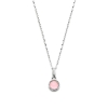 Billede af Spirit Icons Euphoria halskæde pink agat sølv m. cz (45 cm)