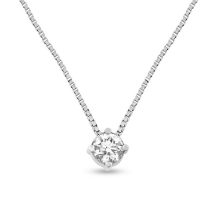 Billede af Collie med brillant 0,50 ct. tv/vvs. 4 grab. chatonsfatn. ven. tr. 0,8 mm. 42 cm. 14 kt. hvg.