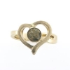 Billede af Ring med hjerte, isat natur sten 14 kt.