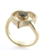 Billede af Ring med hjerte, isat natur sten 14 kt.
