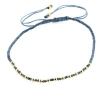 Billede af Classic by Pind Colorful ,knyttet armbånd demin blå med sølvfg kugler 