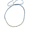 Billede af Classic by Pind Colorful ,knyttet armbånd demin blå med sølvfg kugler 
