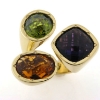 Billede af Ring fattet med 3 stene 14 kt.