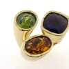 Billede af Ring fattet med 3 stene 14 kt.