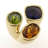 Billede af Ring fattet med 3 stene 14 kt.