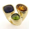 Billede af Ring fattet med 3 stene 14 kt.