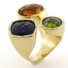 Billede af Ring fattet med 3 stene 14 kt.