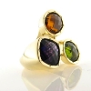 Billede af Ring fattet med 3 stene 14 kt.