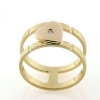 Billede af Ring, dobbelt skinne med hjerte og brill. 0,02 ct. 14 kt.