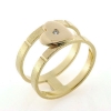 Billede af Ring, dobbelt skinne med hjerte og brill. 0,02 ct. 14 kt.