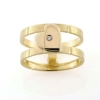 Billede af Ring, dobbelt skinne med hjerte og brill. 0,02 ct. 14 kt.