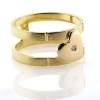Billede af Ring, dobbelt skinne med hjerte og brill. 0,02 ct. 14 kt.