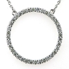 Billede af Vedhæng - halskæde, 36 brill. a 0,06 ct, 14 kt. hvg. (smykke cirkel roset)
