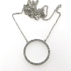 Billede af Vedhæng - halskæde, 36 brill. a 0,06 ct, 14 kt. hvg. (smykke cirkel roset)