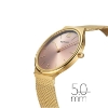 Billede af Bering Ultra Slim dameur stål gulddoublé meshlænke rosa skive 3bar 34mm