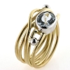 Billede af Ring unika med guldtråde, fac. oval akva. + 2 hvg. kg. 14 kt. (Trådring)