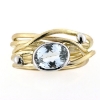 Billede af Ring unika med guldtråde, fac. oval akva. + 2 hvg. kg. 14 kt. (Trådring)