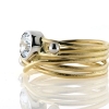 Billede af Ring unika med guldtråde, fac. oval akva. + 2 hvg. kg. 14 kt. (Trådring)