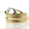 Billede af Ring unika med guldtråde, fac. oval akva. + 2 hvg. kg. 14 kt. (Trådring)