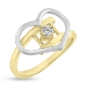 Billede af Ring med hjerte og brill. 0,10 w/vs. 14 kt. + 14 kt. hvg.