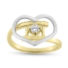 Billede af Ring med hjerte og brill. 0,10 w/vs. 14 kt. + 14 kt. hvg.