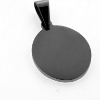 Billede af Vedhæng ovalt sort stål med pats øsken  20x.26,7mm