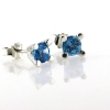 Billede af Ørestik 4 grab. fatning, 2* blå topas (swiss blue) 6,0 mm. 925s.