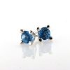 Billede af Ørestik 4 grab. fatning, 2* blå topas (swiss blue) 6,0 mm. 925s.