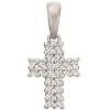 Billede af BNH kors vedhæng 7x10 mm 14kt hvg 24 stk brill 0,13ct pi