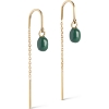Billede af ENAMEL Copenhagen Eleanor Petrol Green øreringe forgyldt sølv m. emalje
