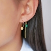 Billede af ENAMEL Copenhagen Eleanor Petrol Green øreringe forgyldt sølv m. emalje
