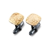Billede af By Birdie Cuff Cushion manchetknapper sort rhodineret sølv 14kt. hamret guld top
