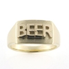 Billede af Herrering med bogstaver, massiv lukket bund, plade 11,5*16,5 mm., 14 kt.