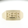 Billede af Herrering med bogstaver, massiv lukket bund, plade 11,5*16,5 mm., 14 kt.