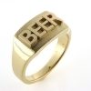 Billede af Herrering med bogstaver, massiv lukket bund, plade 11,5*16,5 mm., 14 kt.