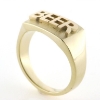 Billede af Herrering med bogstaver, massiv lukket bund, plade 11,5*16,5 mm., 14 kt.