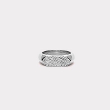 Billede af *IX Studios Mini Brushed Hexagon ring sølv (str 54)