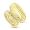 Billede af Vielses & Forlovelses ringe, i d- ring 3 brill. a 0,05 w/vs. 14 kt.