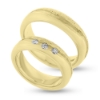 Billede af Vielses & Forlovelses ringe, i d- ring 3 brill. a 0,05 w/vs. 14 kt.
