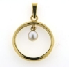 Billede af Vedh. af ring med løs perle 5-5½ mm., m. øsken + patz 8 kt