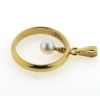 Billede af Vedh. af ring med løs perle 5-5½ mm., m. øsken + patz 8 kt