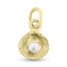 Billede af Vedhæng musling 9 mm. sv. perle 3-3½ mm. 8 kt.