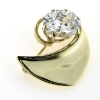 Billede af Broche, oval syn. sten, 12*10 mm. 14 kt.