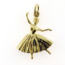 Billede af Vedhæng danser Ballerina smykke 925s forgyldt (forgyldning vil blive slidt af ved brug !)