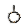 Billede af By Birdie Buds Circle Small vedhæng sort rhodineret sølv m.14kt