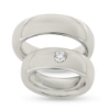 Billede af Vielses & Forlovelses ringe oval profil, damer. brill. 0,20 w/vs. 14 kt. hvg.