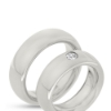 Billede af Vielses & Forlovelses ringe oval profil, damer. brill. 0,20 w/vs. 14 kt. hvg.
