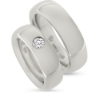 Billede af Vielses & Forlovelses ringe oval profil, damer. brill. 0,20 w/vs. 14 kt. hvg.