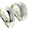 Billede af 1 par ringe, D-ring fattet 18 brill. a 0,01 ct. w/si. 925s sølv